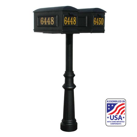 Qualarc The Hanford TWIN (no scrolls) mailbox post system HPNS2-US-800-LM
